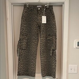Moschino Leopard Print Flare Jeans